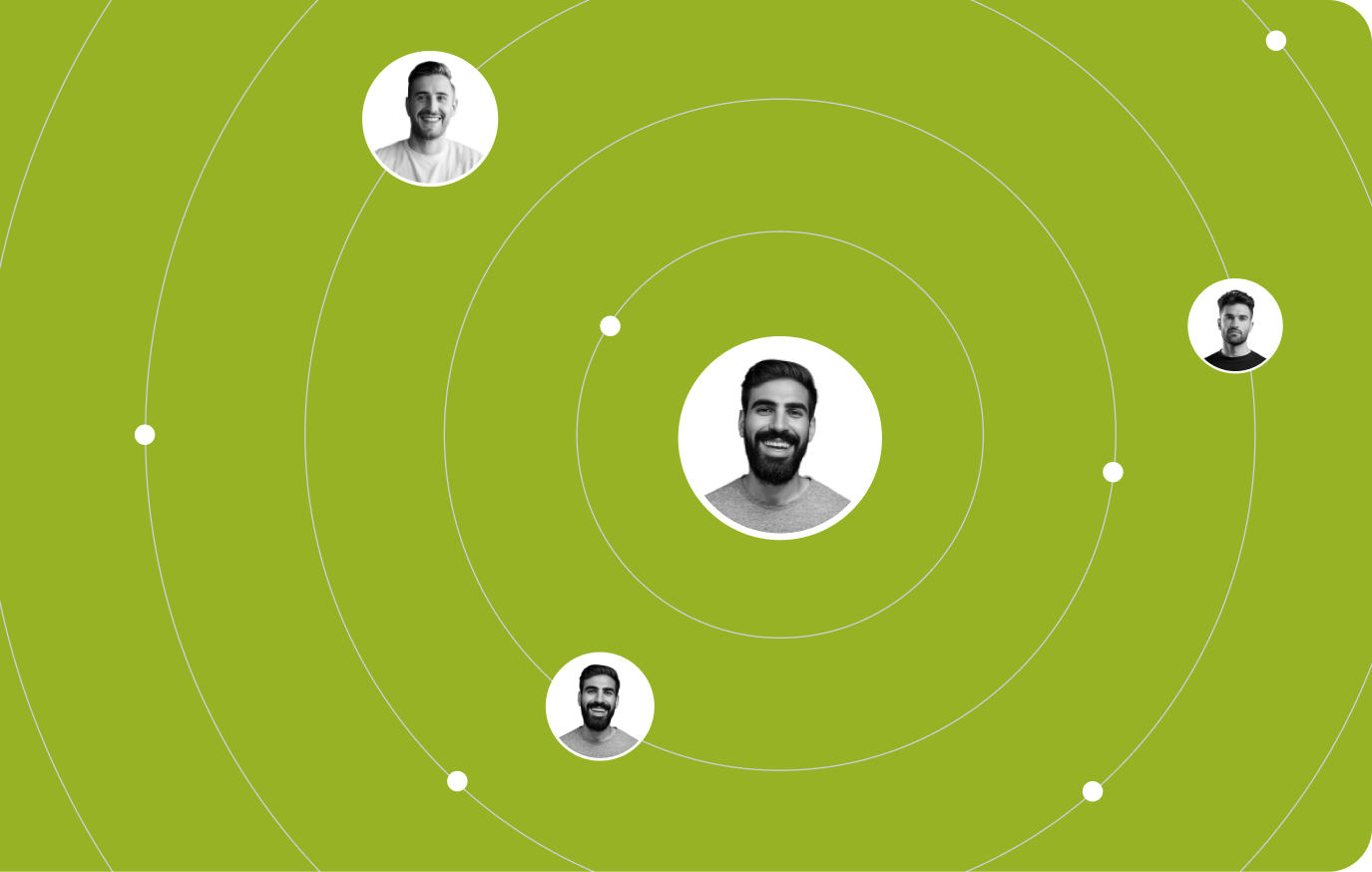 Team network with member avatars